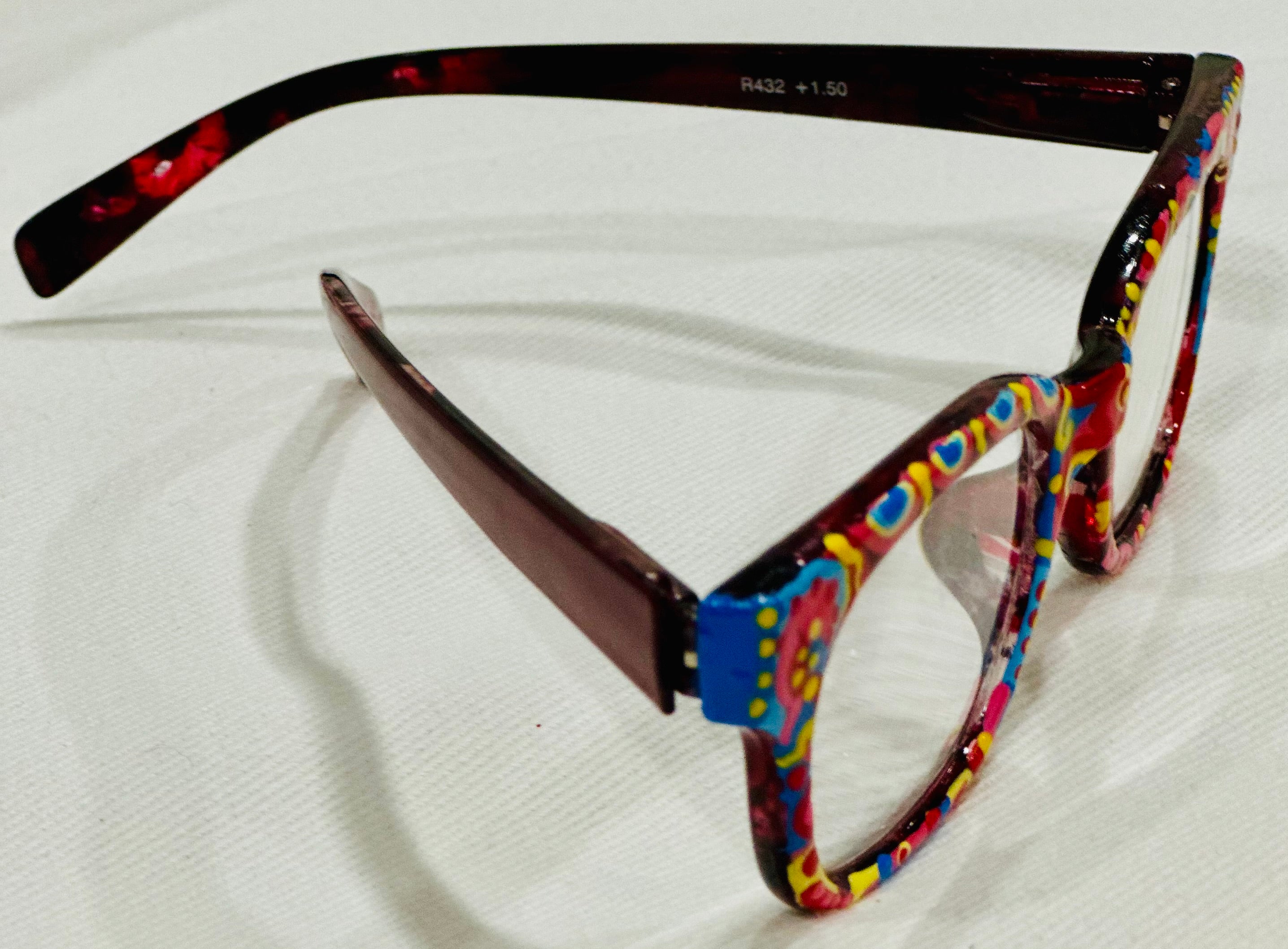 Hand Painted Reading Glasses 1.50 magnification