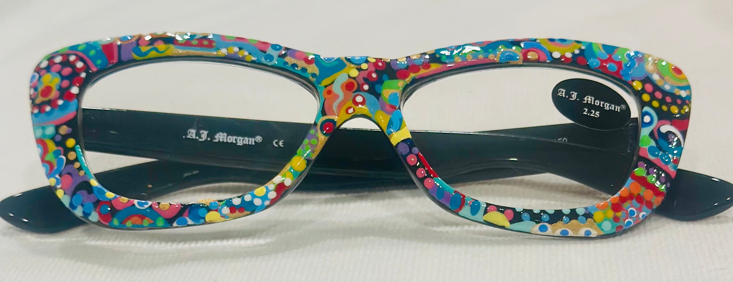 Hand Painted Cat Eye Reading Glasses 2.25 magnification