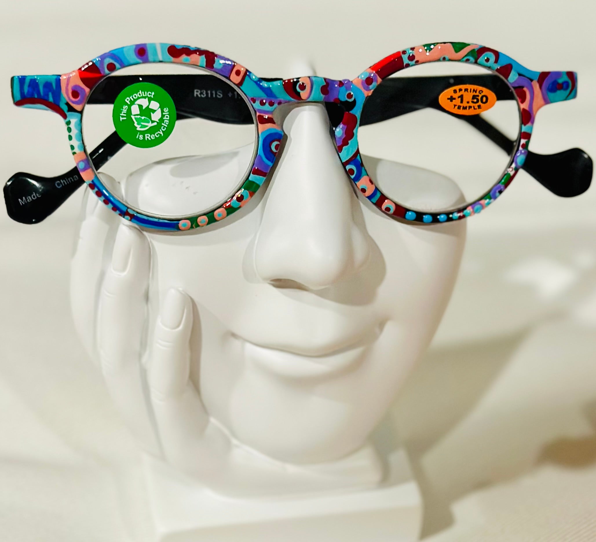 Hand Painted Reading Glasses 1.50 magnification
