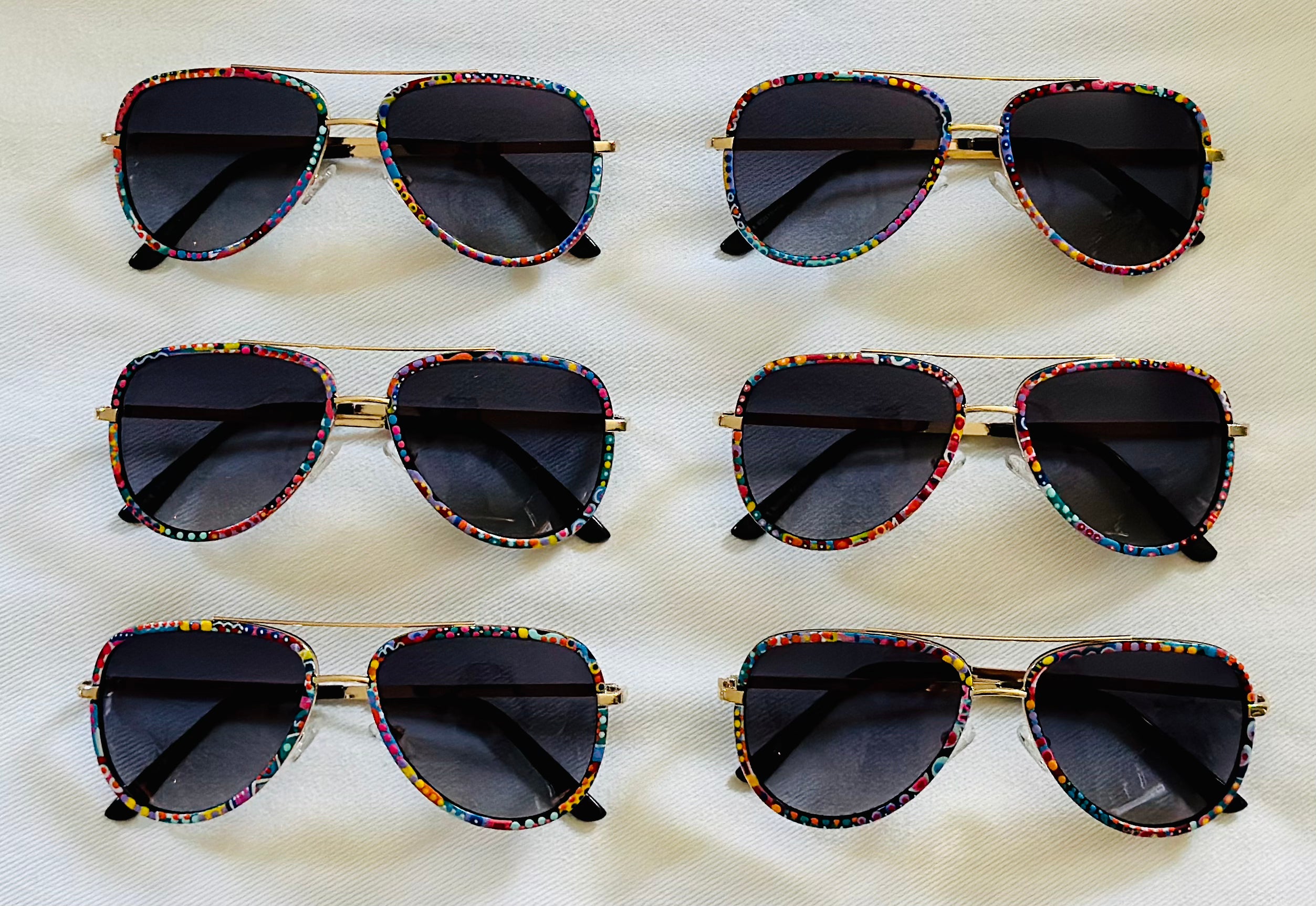 LOT OF 6 Hand Painted Sunglasses