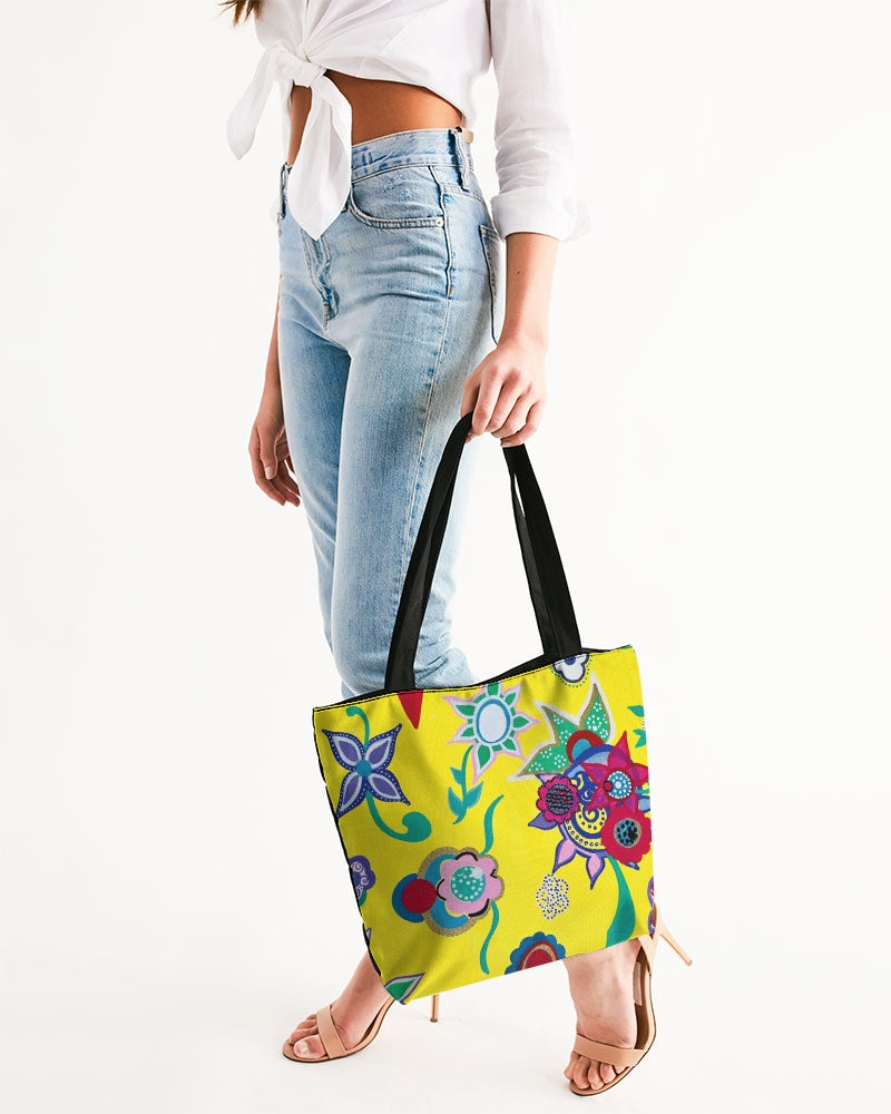 Blooming Beauty Canvas Zip Tote
