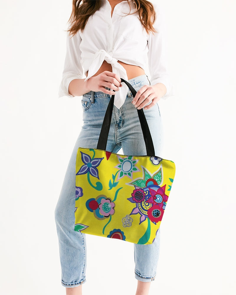 Blooming Beauty Canvas Zip Tote